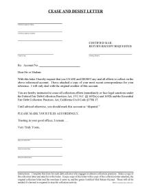 Cease and Desist Letter for Debt Collectors