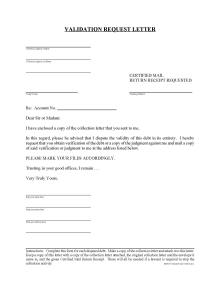 Validation Request Letter